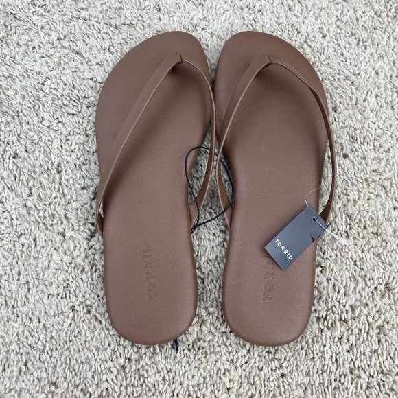 Torrid Flip‎ Flop WW Wide Sunnie Deep Taupe Brown Flat Sandals Thong Shoes 9 NWT - Picture 8 of 8